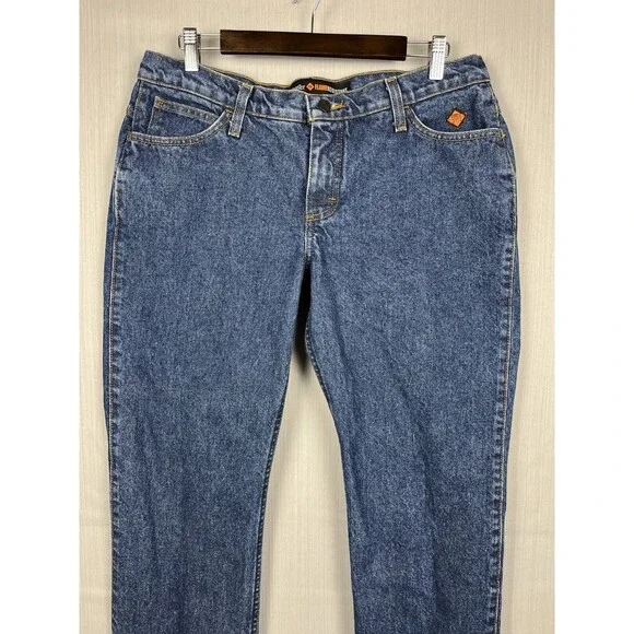 Wrangler FR Jeans Womens 11x34 Workwear Western Mid Wash Cotton Denim Cowgirl - Picture 3 of 13